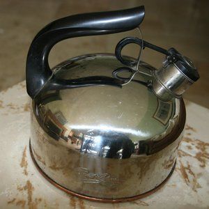 Vintage Paul Revere stainless steel copper-bottom teakettle